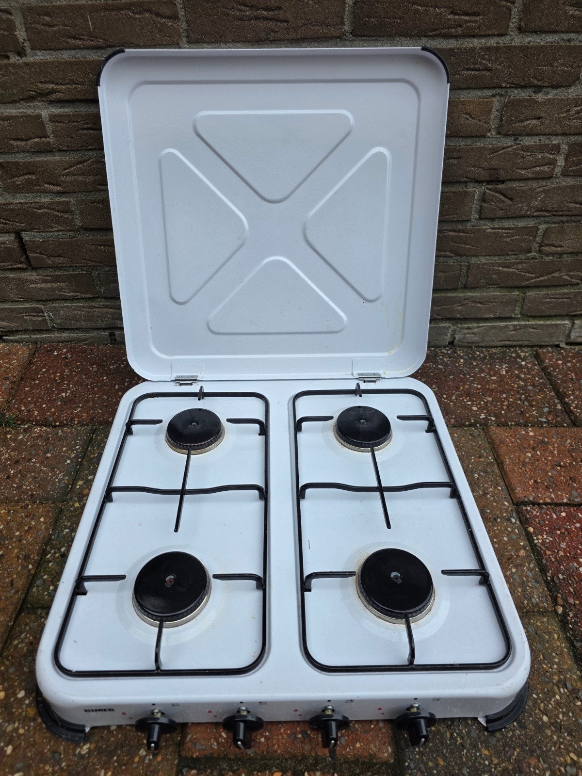Gimeg 4-pits butaangas kookstel voor camping, Ophalen of Verzenden