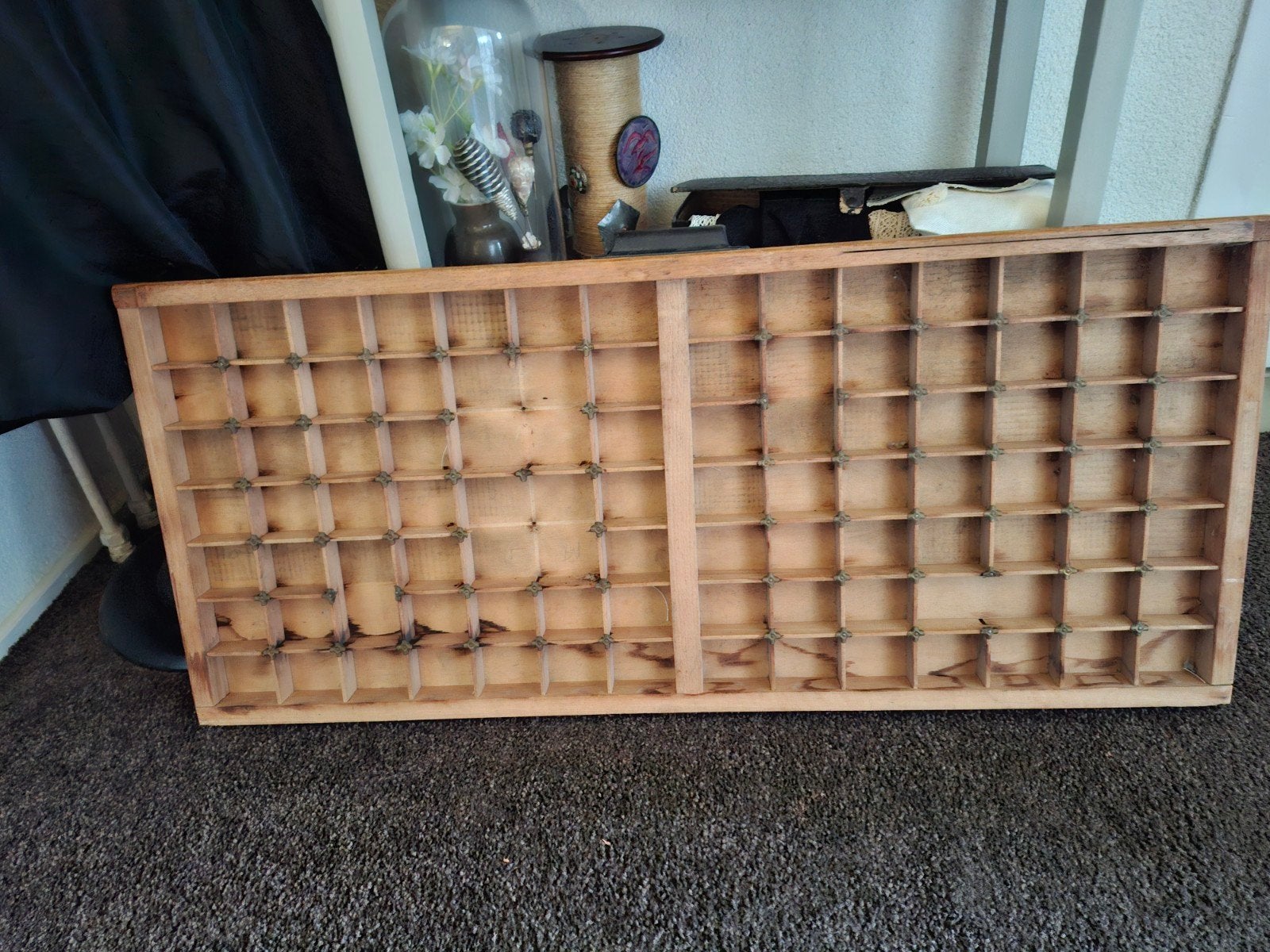 Vintage houten letterbak - ideaal voor verzamelaars, Antiek en Kunst, Ophalen
