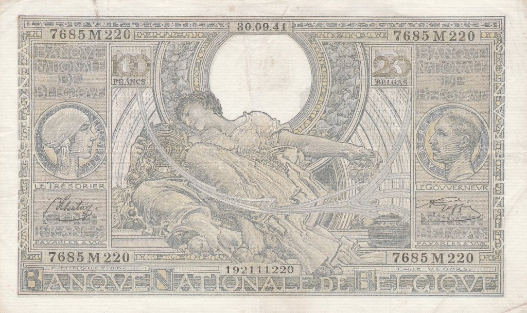Belgisch bankbiljet van 100 frank uit 1941, Postzegels en Munten, Bankbiljetten | België, Ophalen of Verzenden, Los biljet