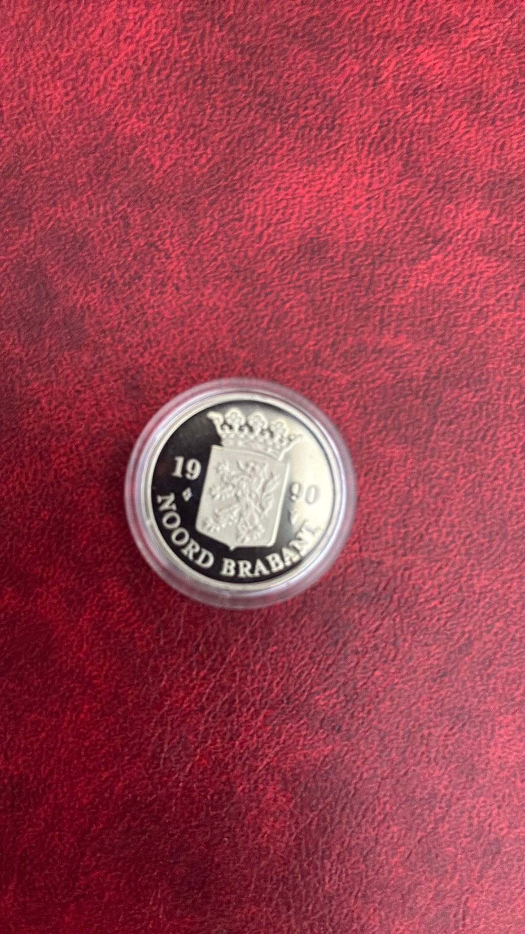 Noord Brabant 1990 proof penning rijksmunt in muntcap, Ophalen of Verzenden, Overige materialen