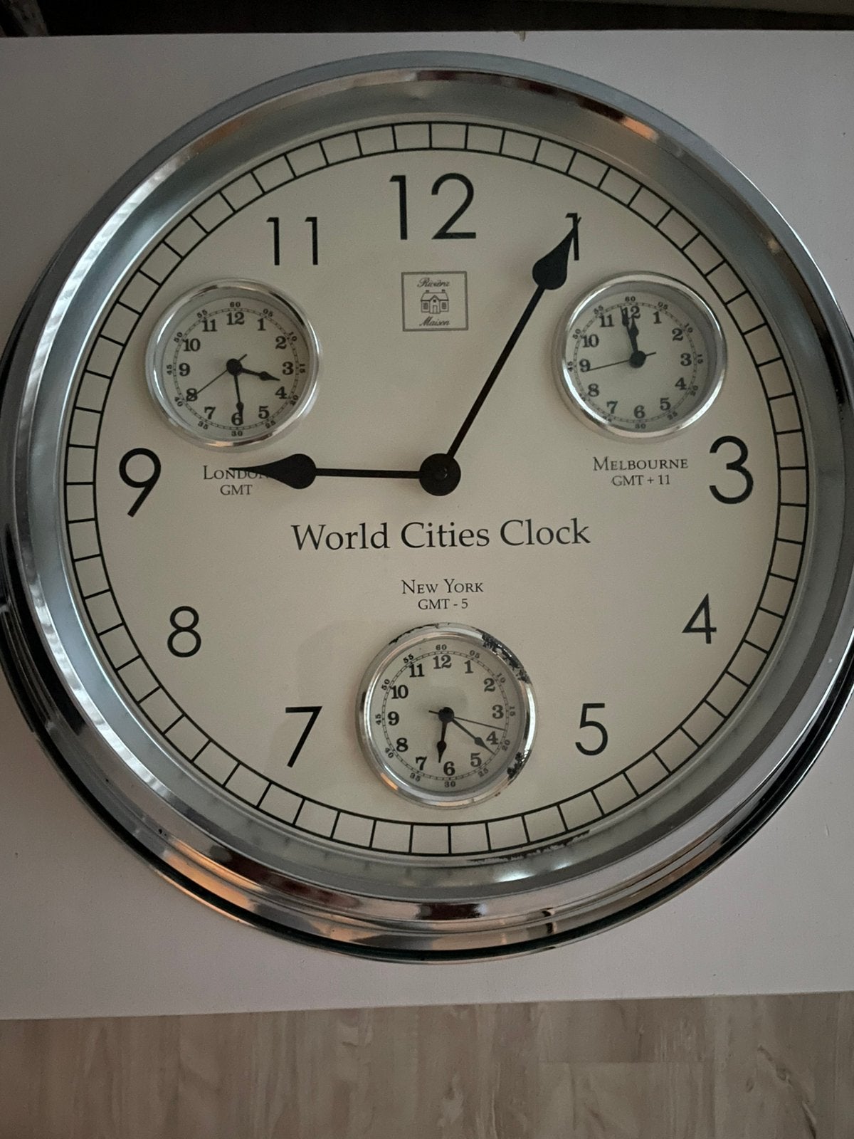 Riviera maison world cities klok, Ophalen of Verzenden, Zo goed als nieuw, Wandklok