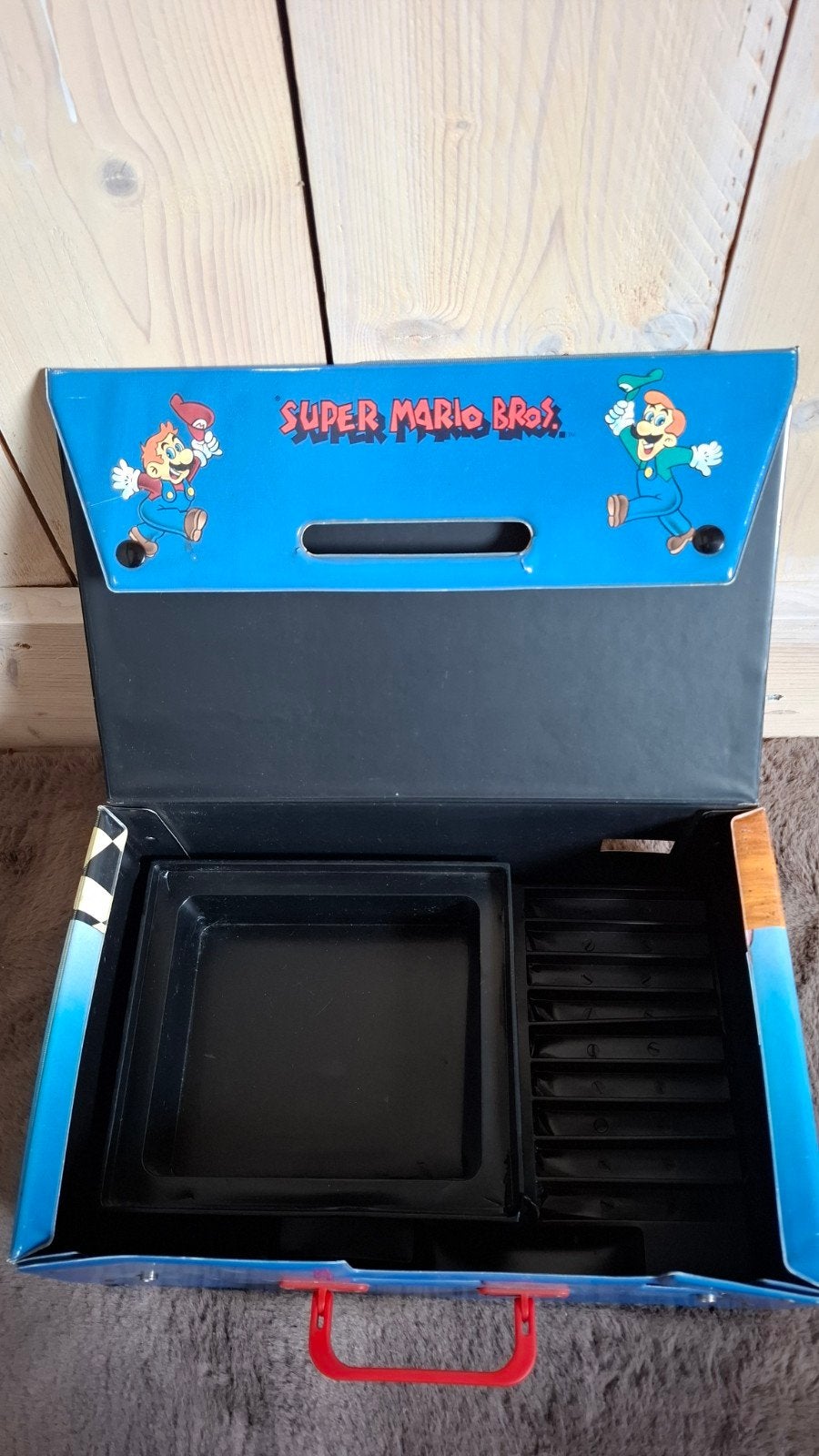 Vintage Super Mario Bros. Opbergkoffer - Nintendo, Ophalen of Verzenden, Nintendo, Gebruikt