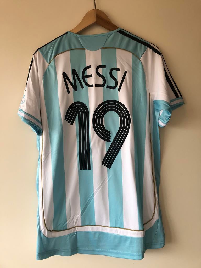 Messi Argentinie Retro voetbalshirt maat L, Ophalen of Verzenden, Zo goed als nieuw, Buitenlandse clubs, Shirt