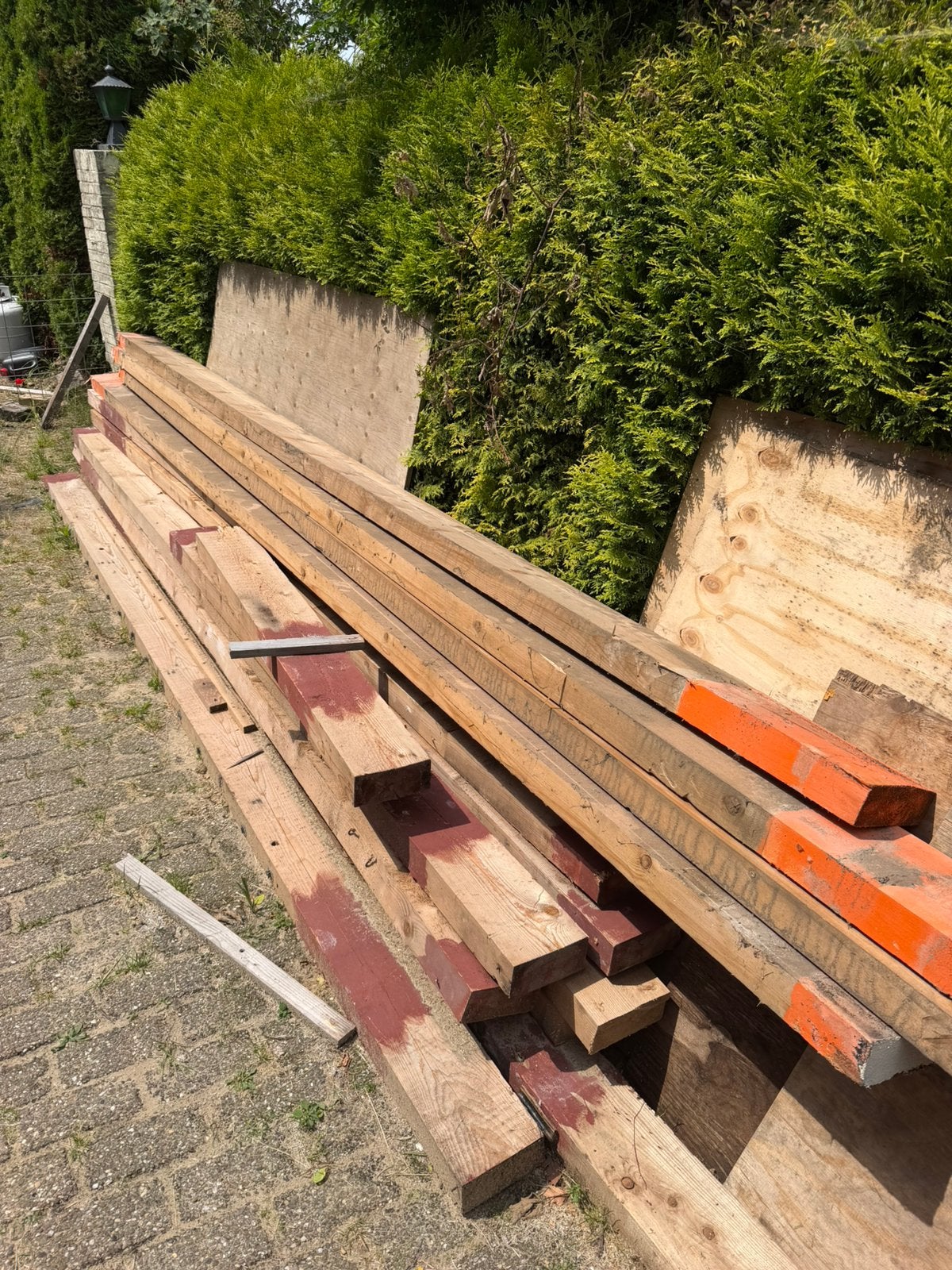 Draagbalken / gordingen in goede staat, Ophalen, Zo goed als nieuw, Balk, Vuren