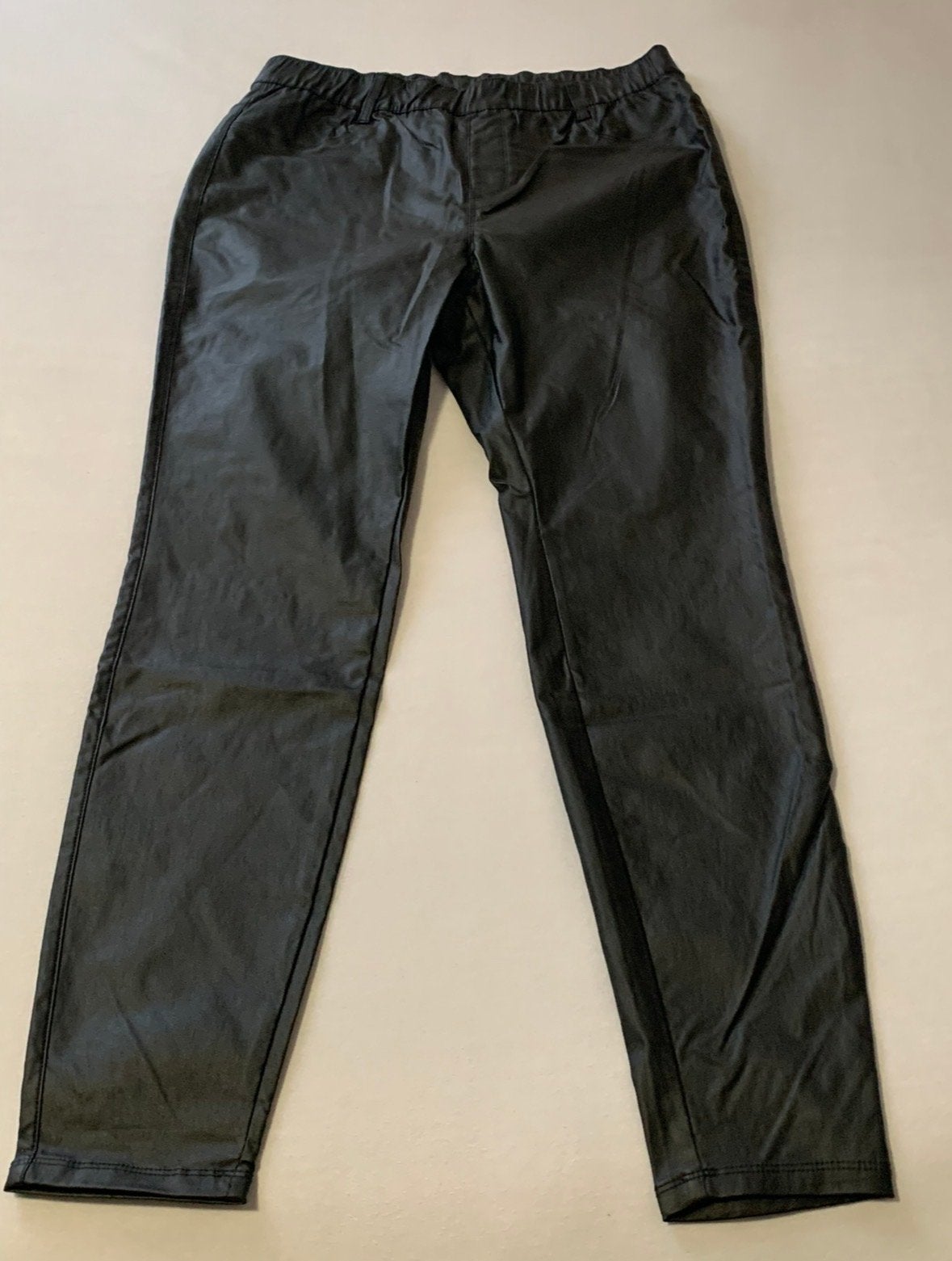 MS Mode Zwarte Gecoate Broek Maat 48, Zwart, Maat 46/48 (XL) of groter, Ophalen of Verzenden, Zo goed als nieuw