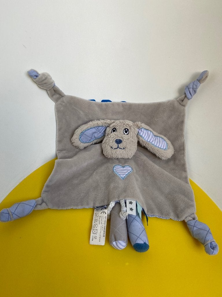 K2190 Jipy doekje hond grijs blauw, Kinderen en Baby's, Speelgoed | Knuffels en Pluche, Ophalen of Verzenden, Zo goed als nieuw