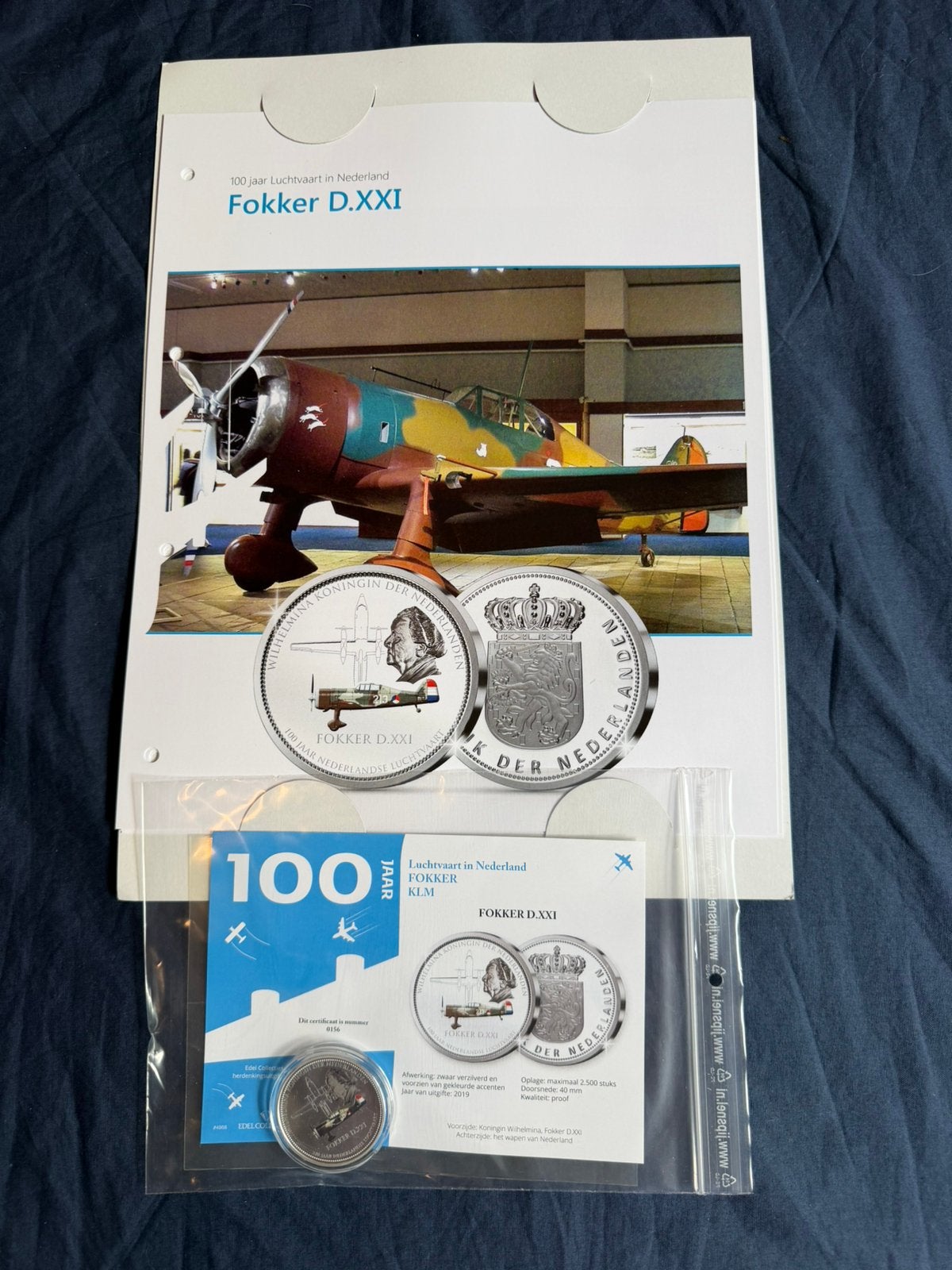 100 jaar luchtvaart munt 7 Fokker DXXI, Ophalen of Verzenden, Nieuw, Overige typen