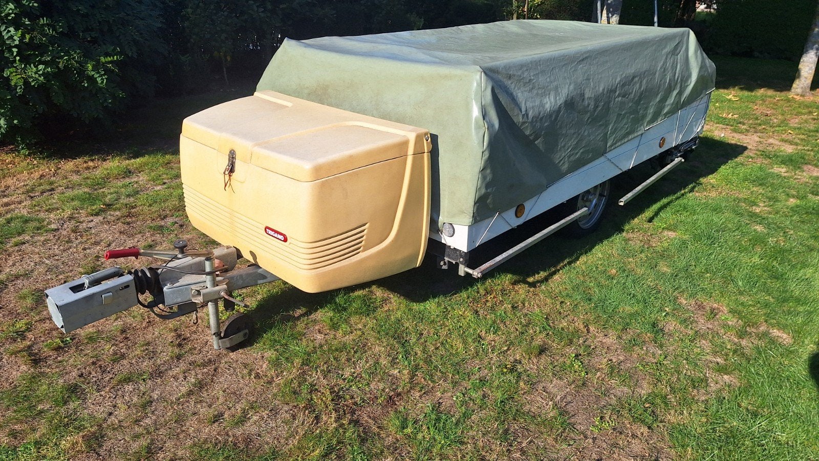 Trigano vouwwagen met keuken en 4 slaapplaatsen, Caravans en Kamperen, Ophalen, Gebruikt