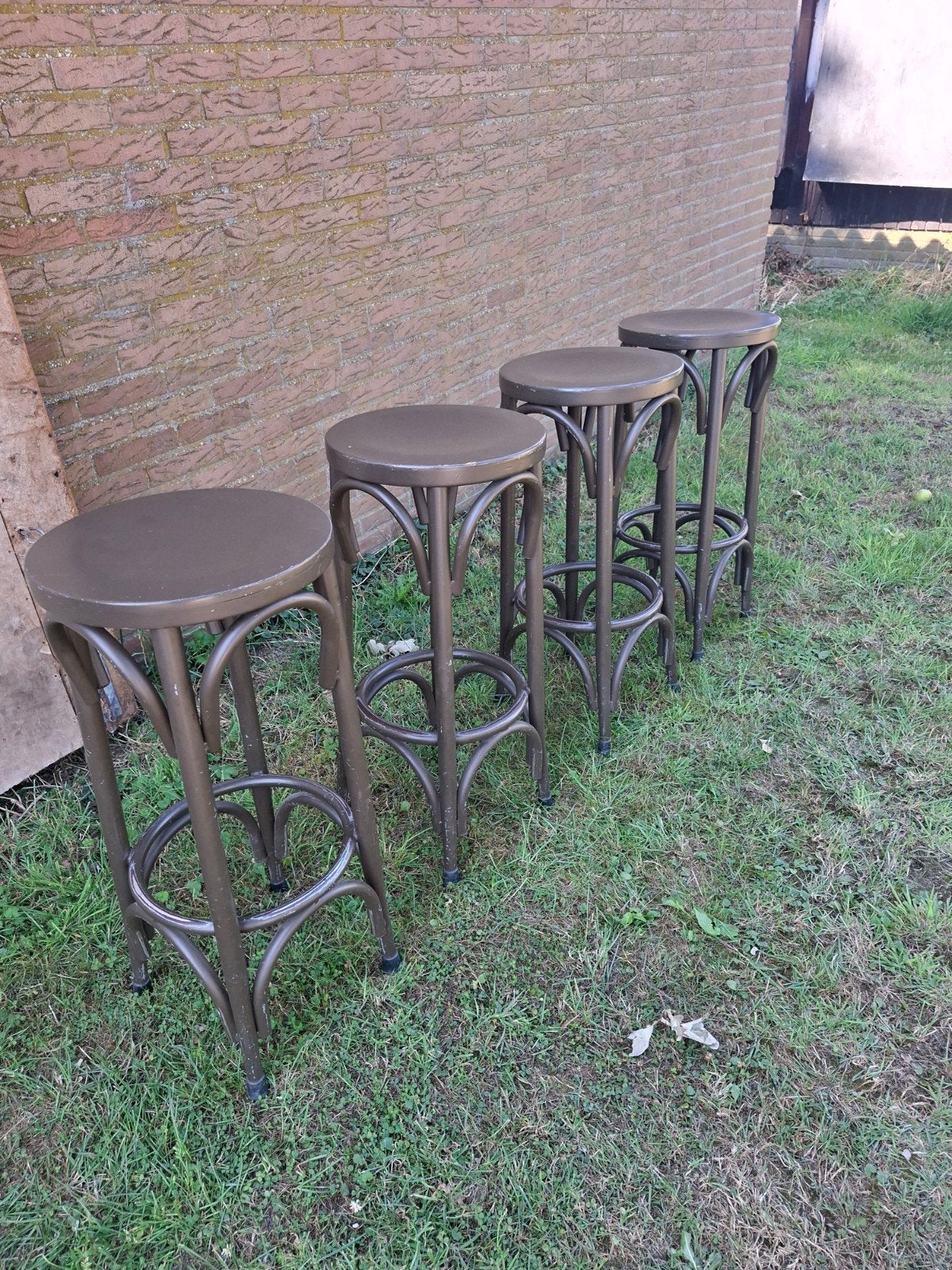 Stevige barkrukken in Thonet stijl, Ophalen, Gebruikt, Met voetsteun, 60 tot 90 cm