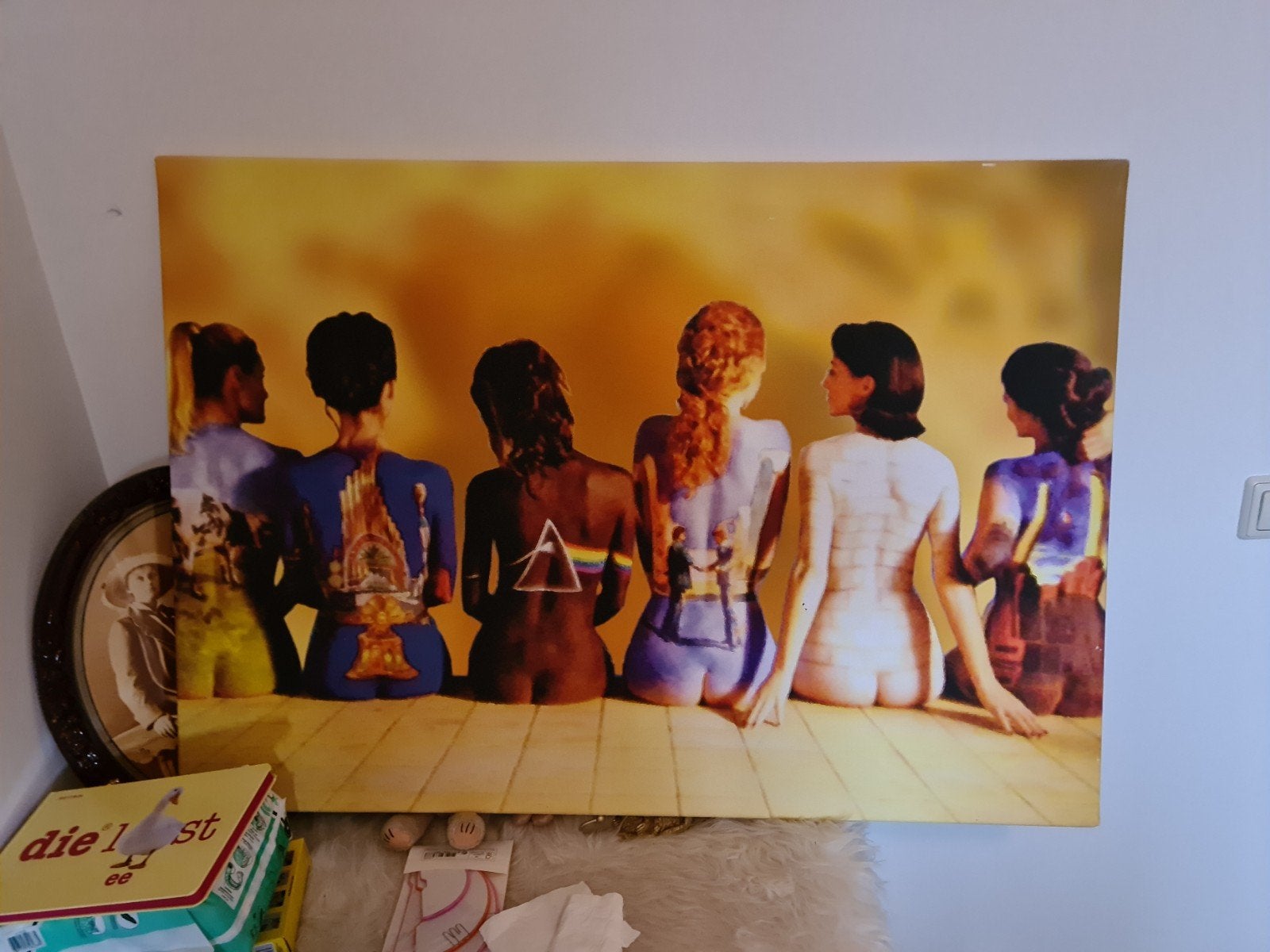 Pink floyd schilderij en roger water foto, Huis en Inrichting, Ophalen, Gebruikt, Minder dan 50 cm, Schilderij