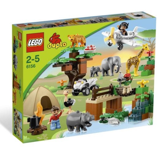 3 Duplo Safarisets incl doos + 2 bouwplaten - nieuwstaat, Overige thema's, Ophalen of Verzenden, Zo goed als nieuw, Duplo