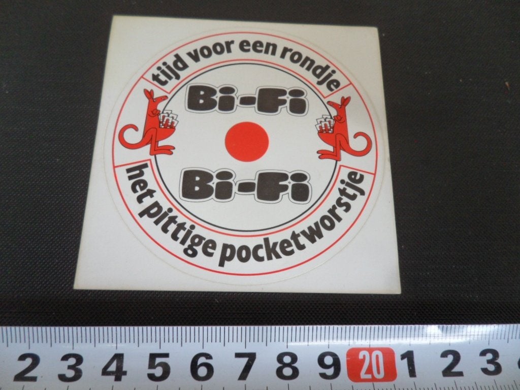 sticker Tijd voor een rondje BI-FI het pittige pocketworst *, Ophalen, Zo goed als nieuw