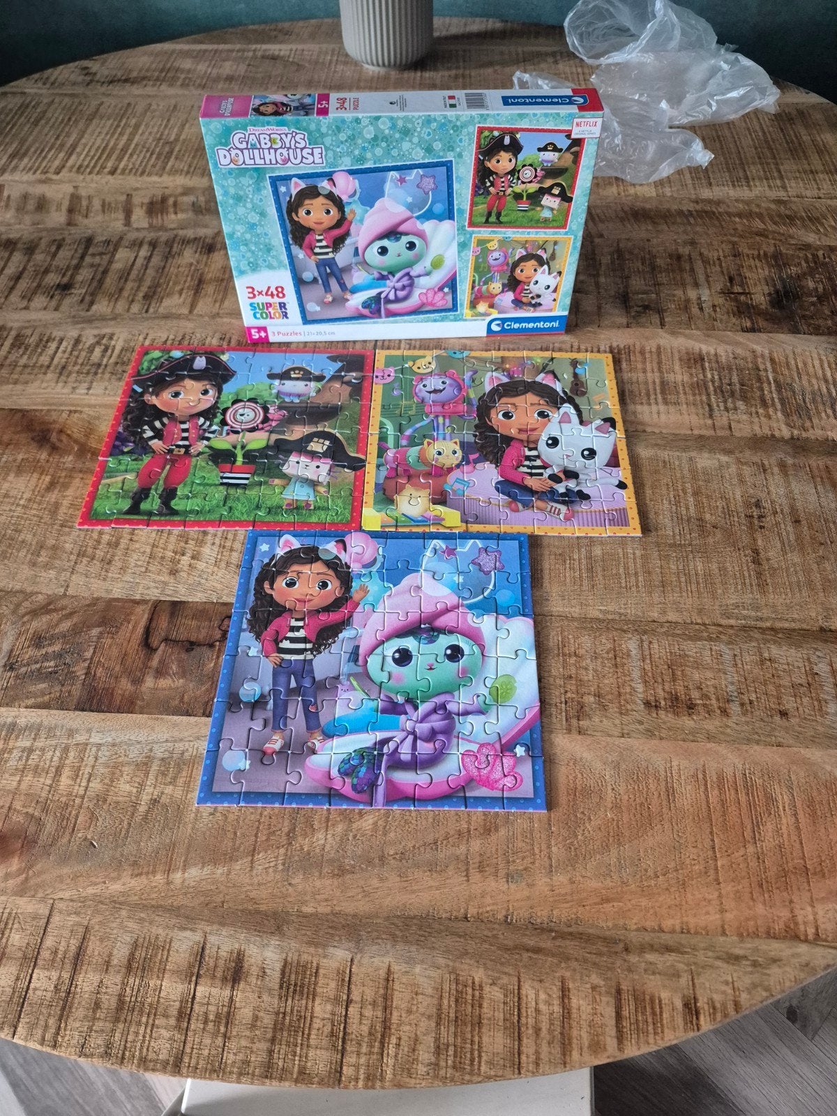 Gabby's Dollhouse Puzzel 3x48 stukjes, Ophalen of Verzenden, 10 tot 50 stukjes, Gebruikt, 4 tot 6 jaar