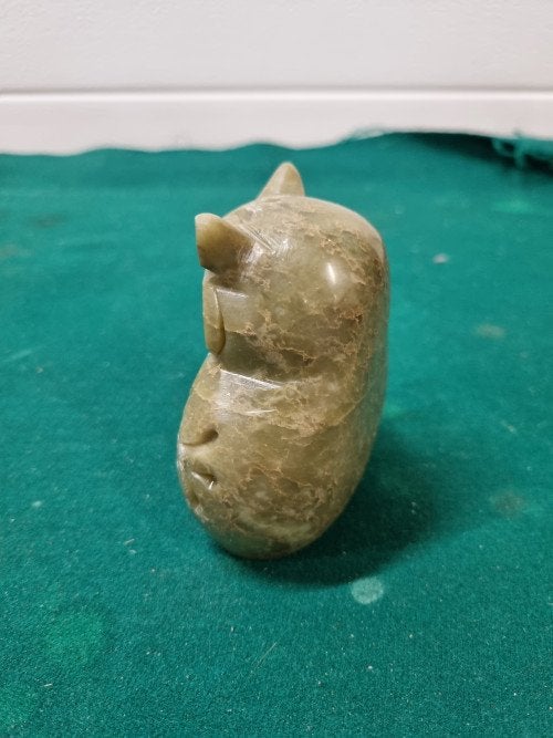 Beeld uil marmer groen, Verzamelen, Ophalen of Verzenden