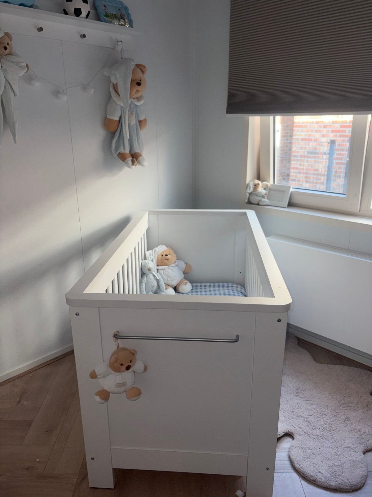 Wit ledikant met zo goed als nieuw matras, Ophalen, Wit, 190 cm of minder, Zo goed als nieuw
