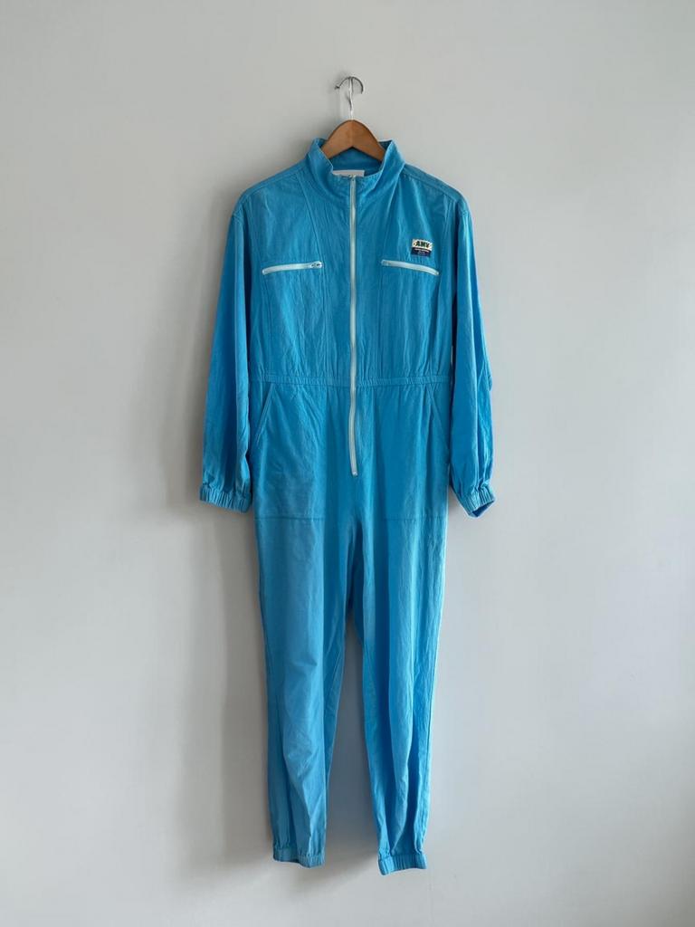 American Vintage blauw turquoise jumpsuit overal S small 36, Ophalen of Verzenden, Zo goed als nieuw, Maat 36 (S), Blauw
