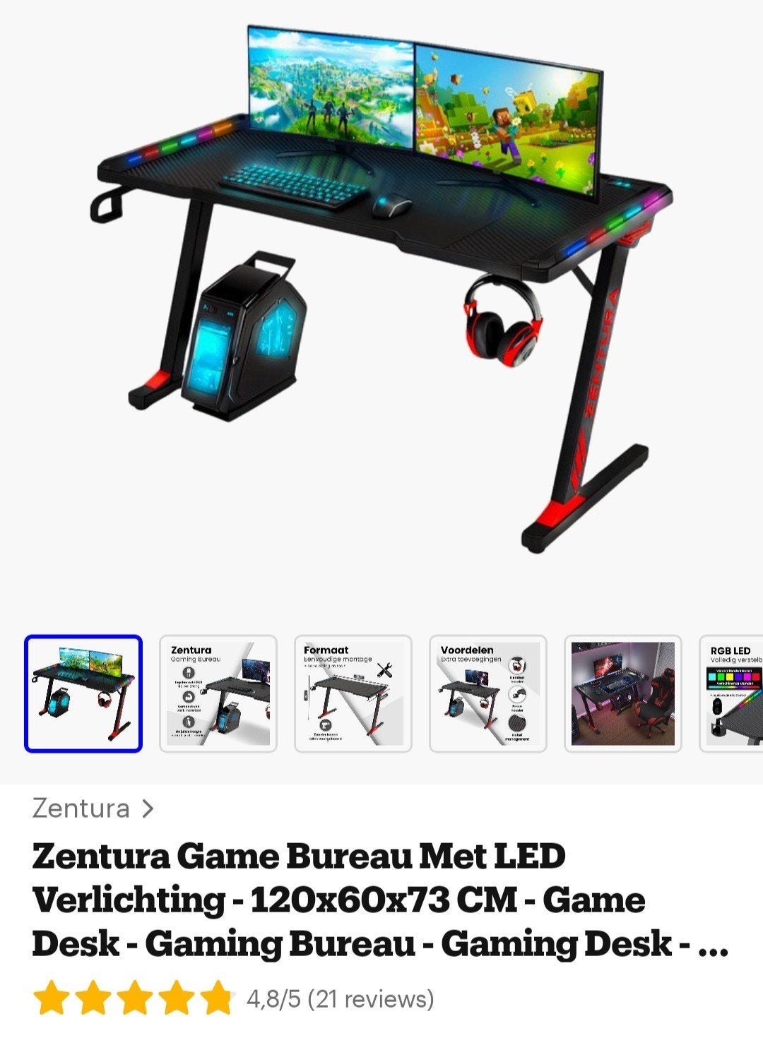 game bureau, Ophalen, 120 cm, Nieuw, Industrieel