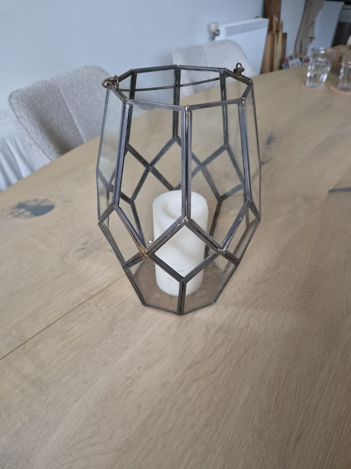 Stijlvolle lantaarn/windlicht, Ophalen, Lantaarn, Zwart, Zo goed als nieuw
