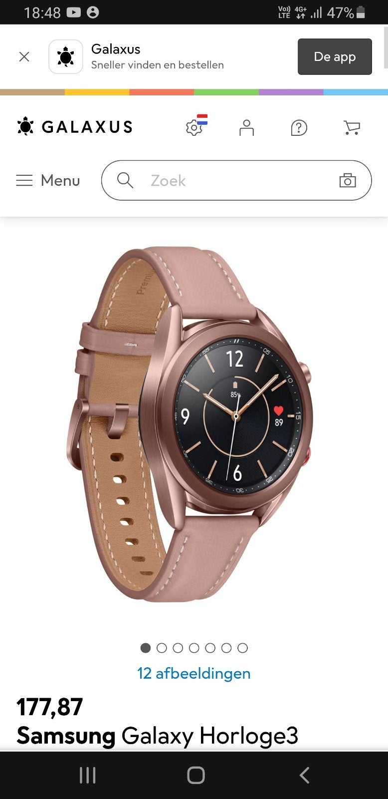 Samsung Galaxy Watch 3, specifiek de 41, Ophalen, Nieuw, Zwart, Android