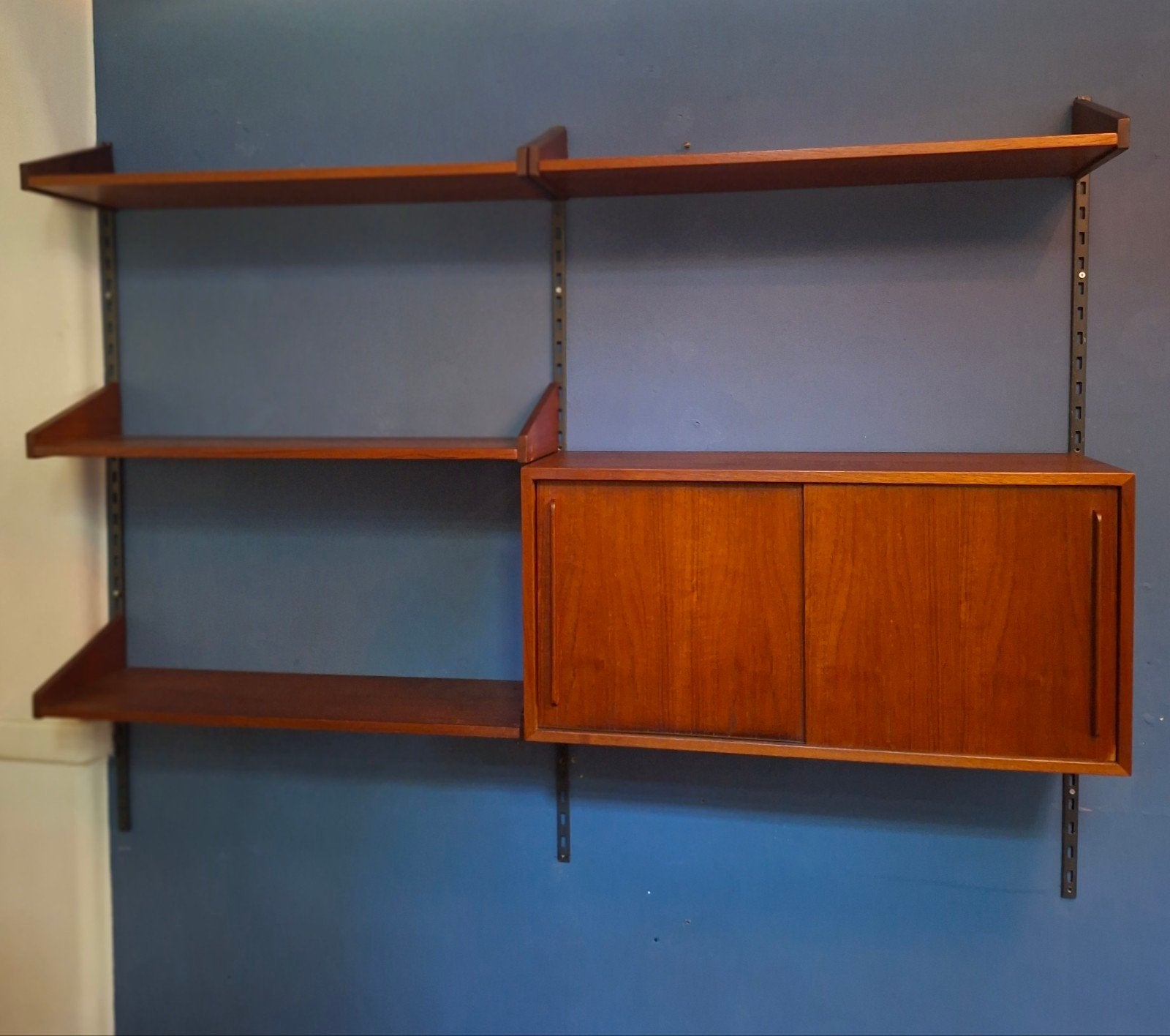 Modulair wandsysteem mid century teak, Ophalen, Gebruikt