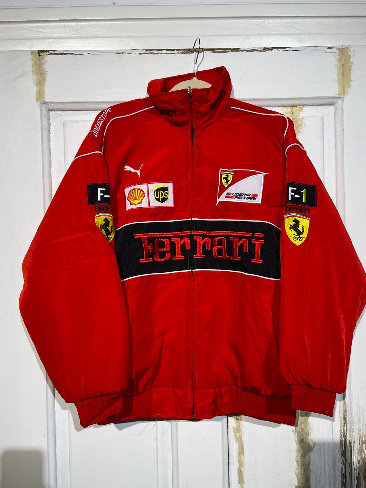 Ferrari Bomberjack Racing (maat L) Vintage red, Ophalen of Verzenden, Zo goed als nieuw, Maat 52/54 (L), Rood