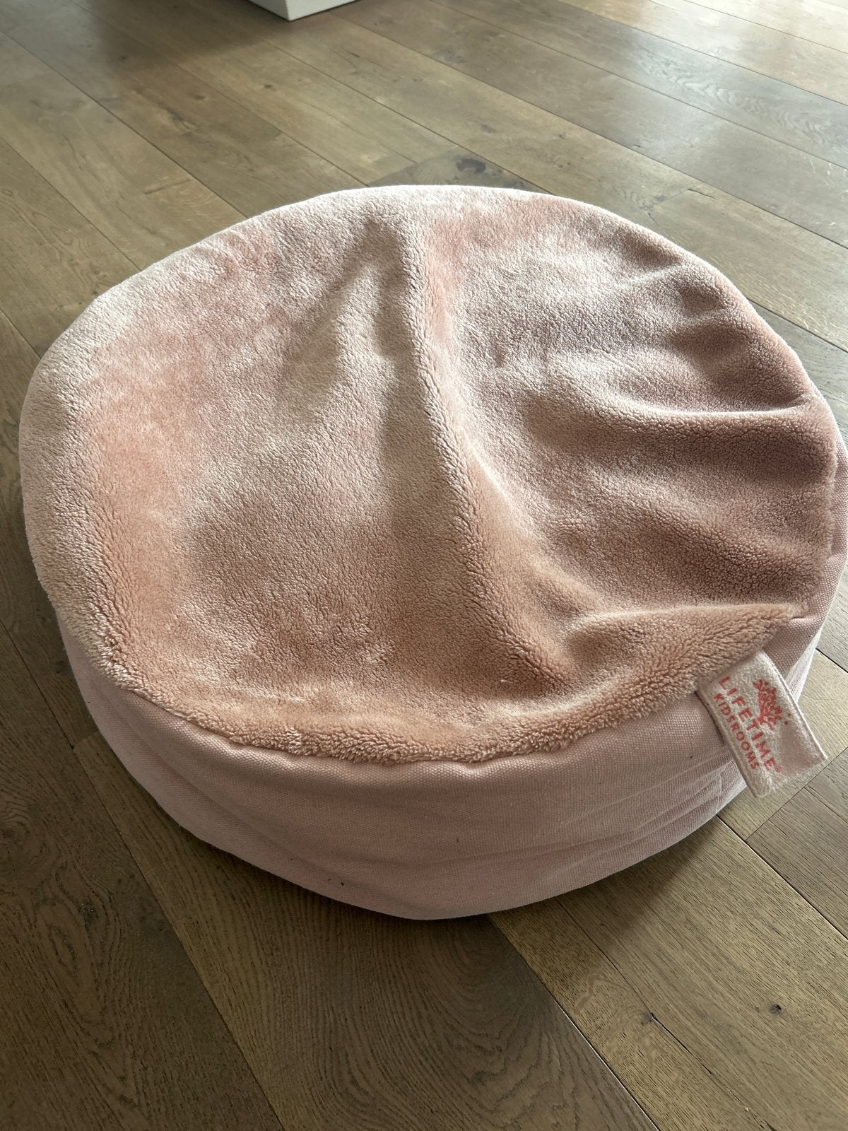 Lifetime Kidsroom poef oudroze, Rond, Ophalen of Verzenden, Zo goed als nieuw, Stof