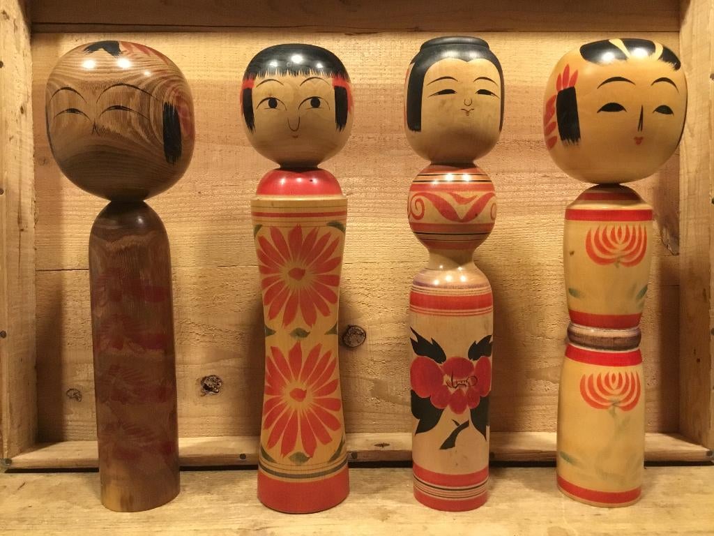 Vintage Japanse kokeshi poppen (€30 p/s incl. verzending), Antiek en Kunst, Verzenden