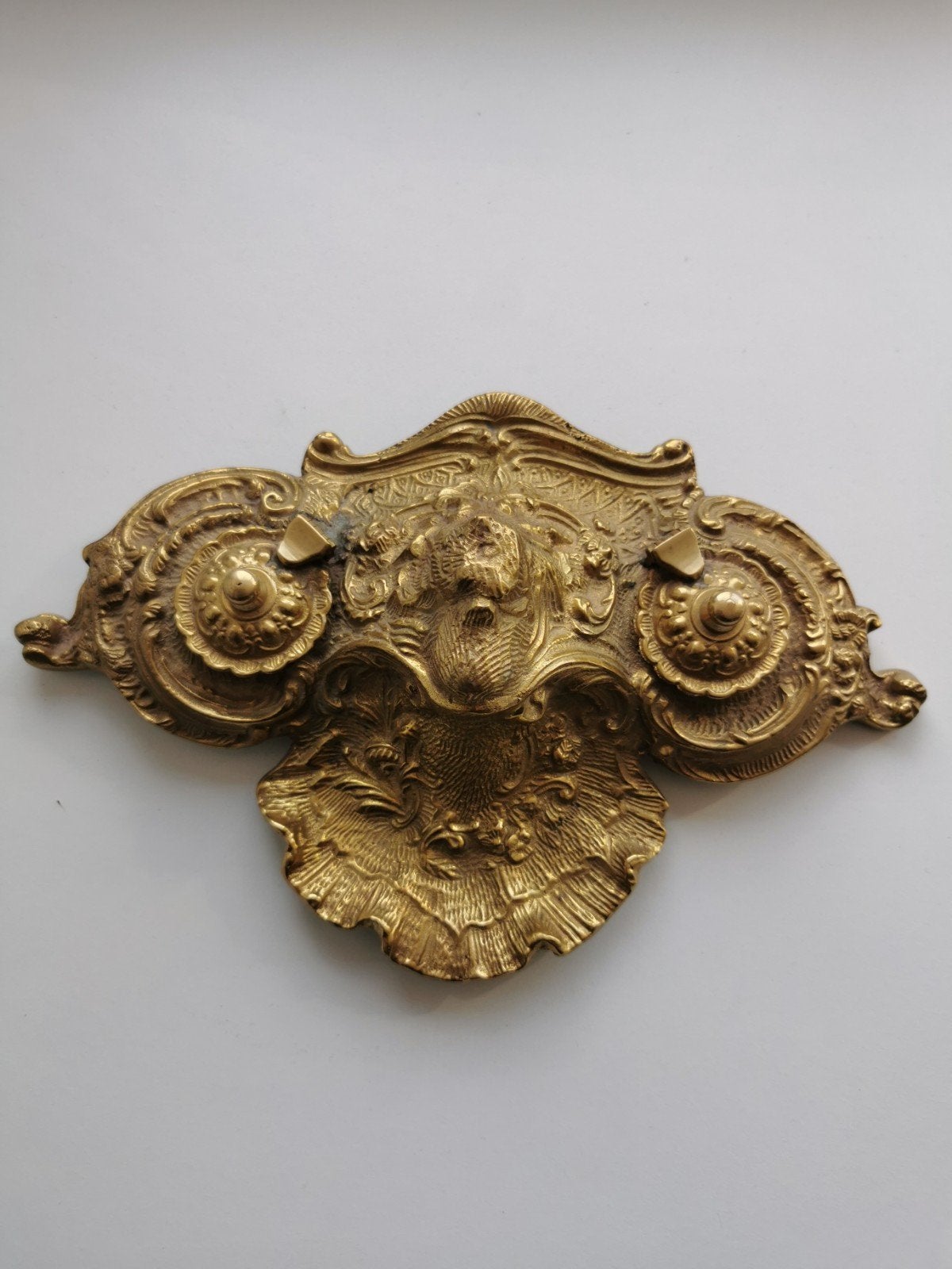 Antiek Rococo Messing/Bronzen Inktstel (19e/20e Eeuw), Ophalen of Verzenden