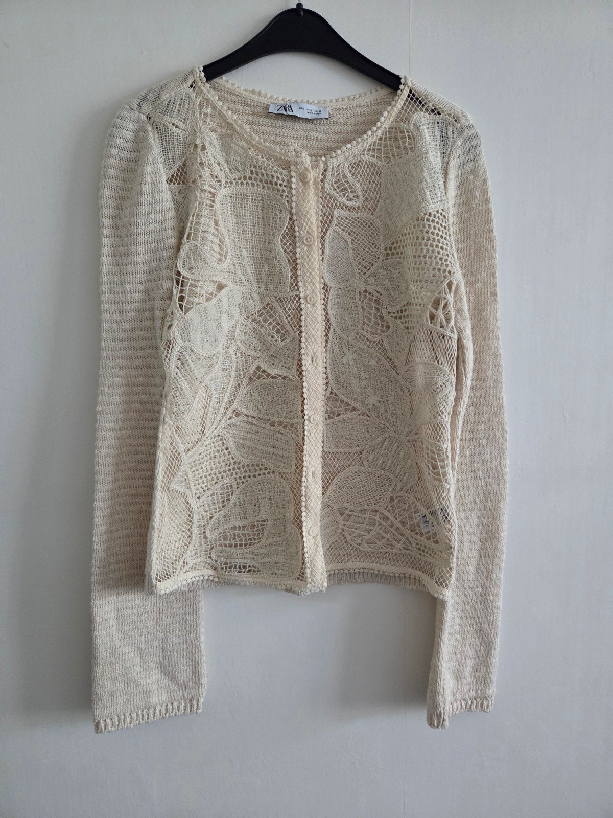 Nieuw: mooi creme vest van Zara met gehaakte accenten Large, Ophalen of Verzenden, Nieuw, Maat 42/44 (L), Beige