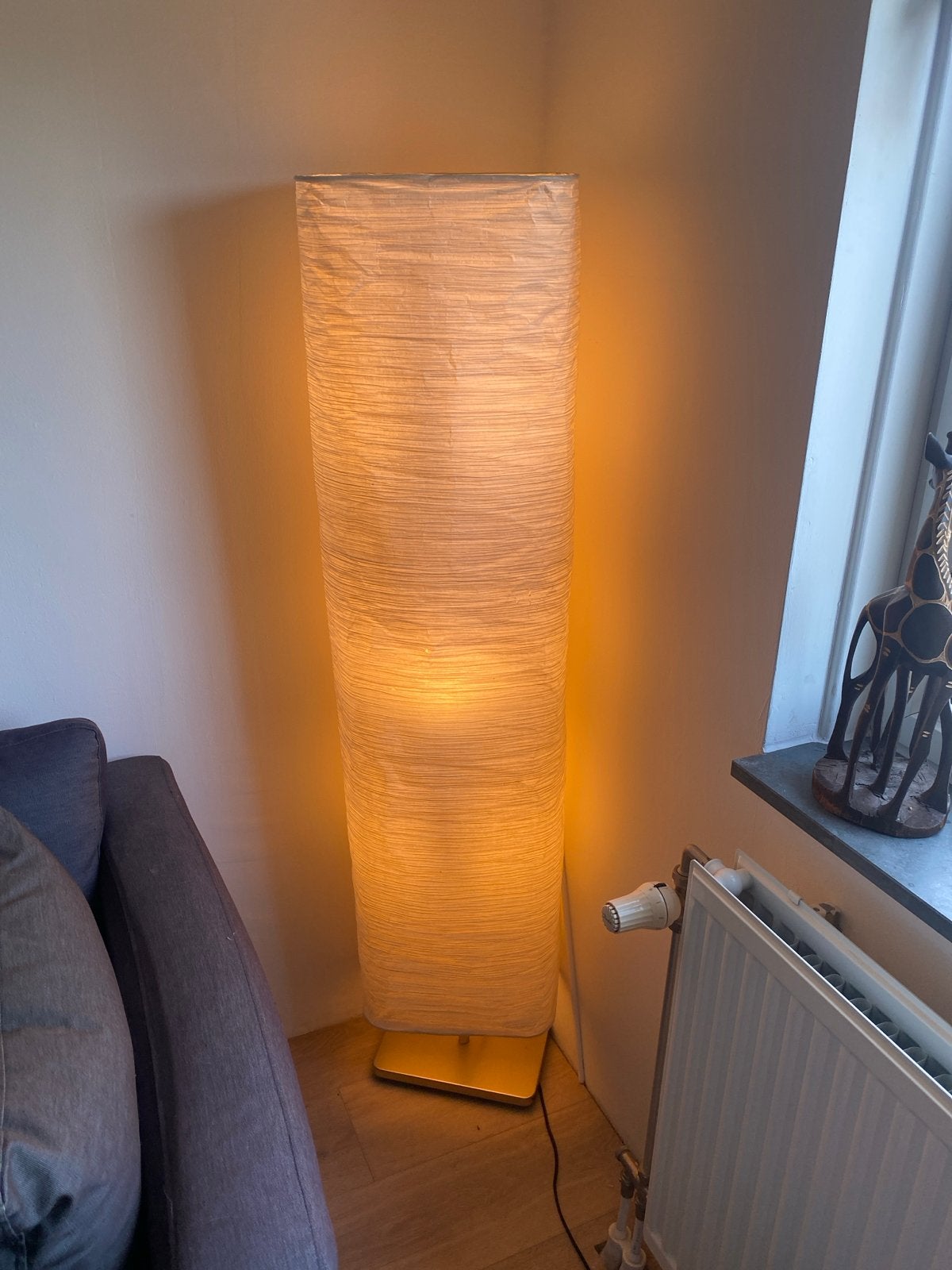 staande lamp van rijstpapier - sfeervol licht, Ophalen, Gebruikt, Natuurlijk materiaal, E27 (groot)