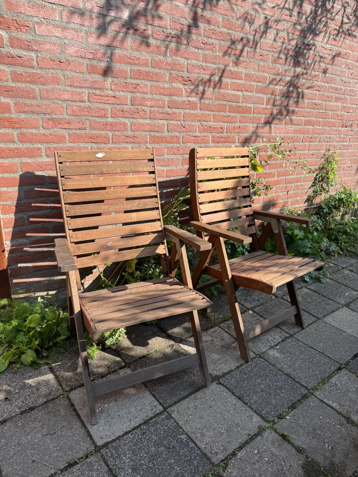Houten tuinstoelen IKEA ÄPPLARÖ serie, Ophalen, Gebruikt, Hout, Inklapbaar