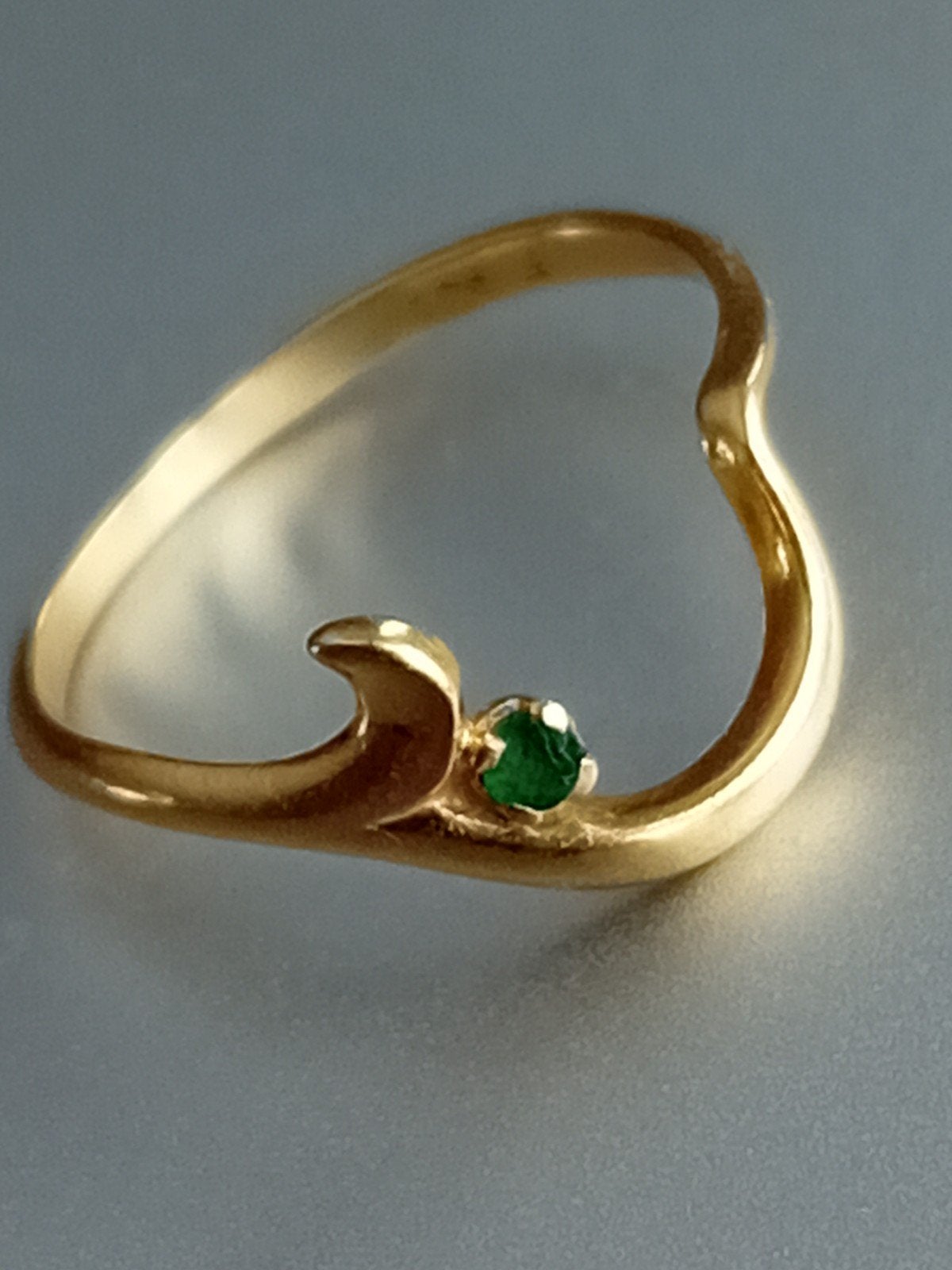 Vintage 18k Gouden Ring met Smaragd - Maat 16,25 mm, Ophalen of Verzenden, Goud, Ring, Met edelsteen