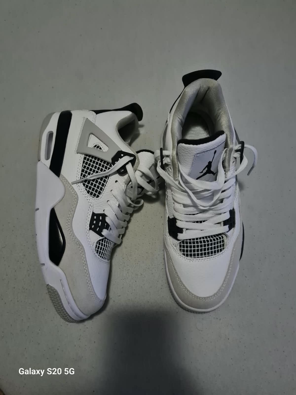 Nike Air Jordan 4 Retro - Wit/Zwart Sneakers, Wit, Ophalen of Verzenden, Sneakers of Gympen, Zo goed als nieuw