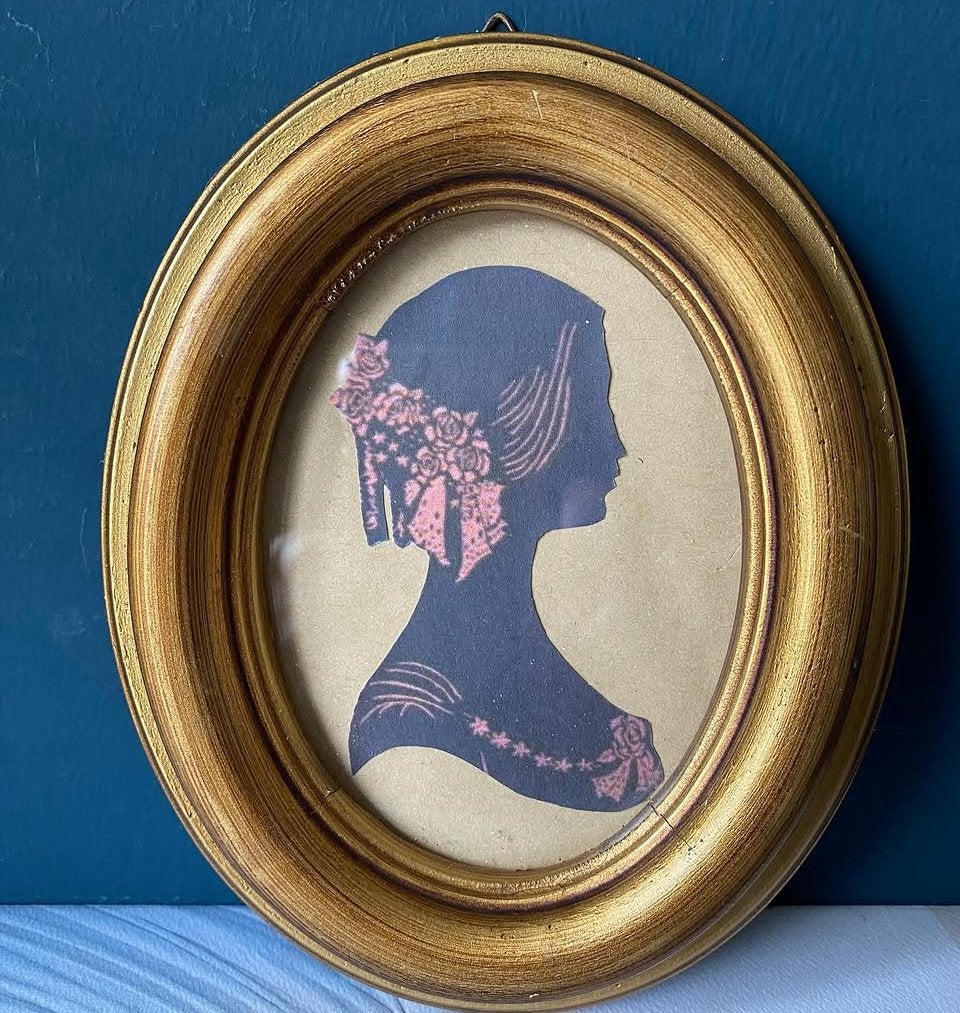 Silhouette knipsel portret belle epoque, Ophalen of Verzenden