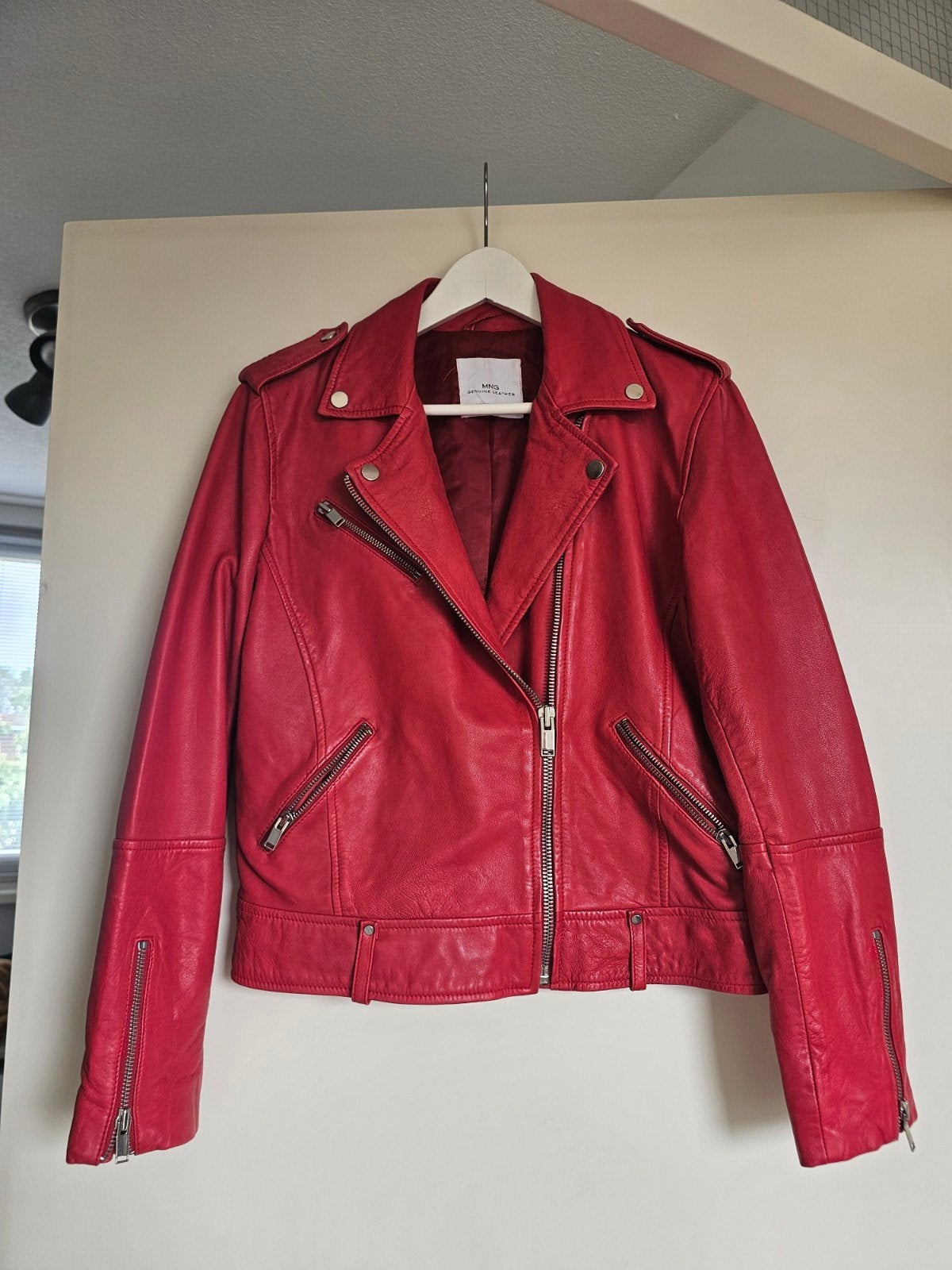 Leuk stoer echt lederen jas, medium, Ophalen of Verzenden, Nieuw, Maat 38/40 (M), Rood