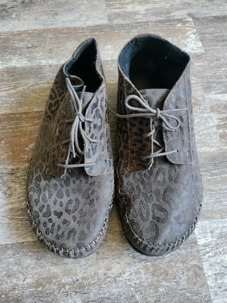 Leuke bruine tijgerprint schoenen maat 41, Ophalen of Verzenden