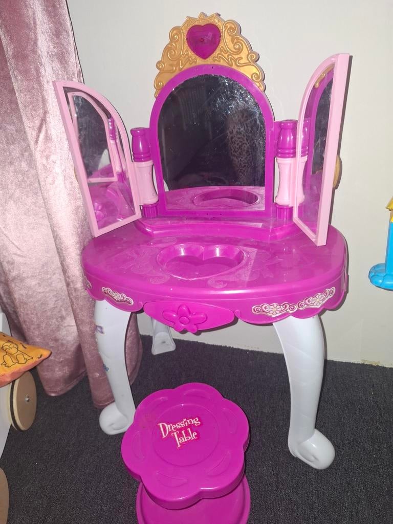 Prinsessen kaptafel met krukje - Roze speelset, Ophalen, Gebruikt, Meisje