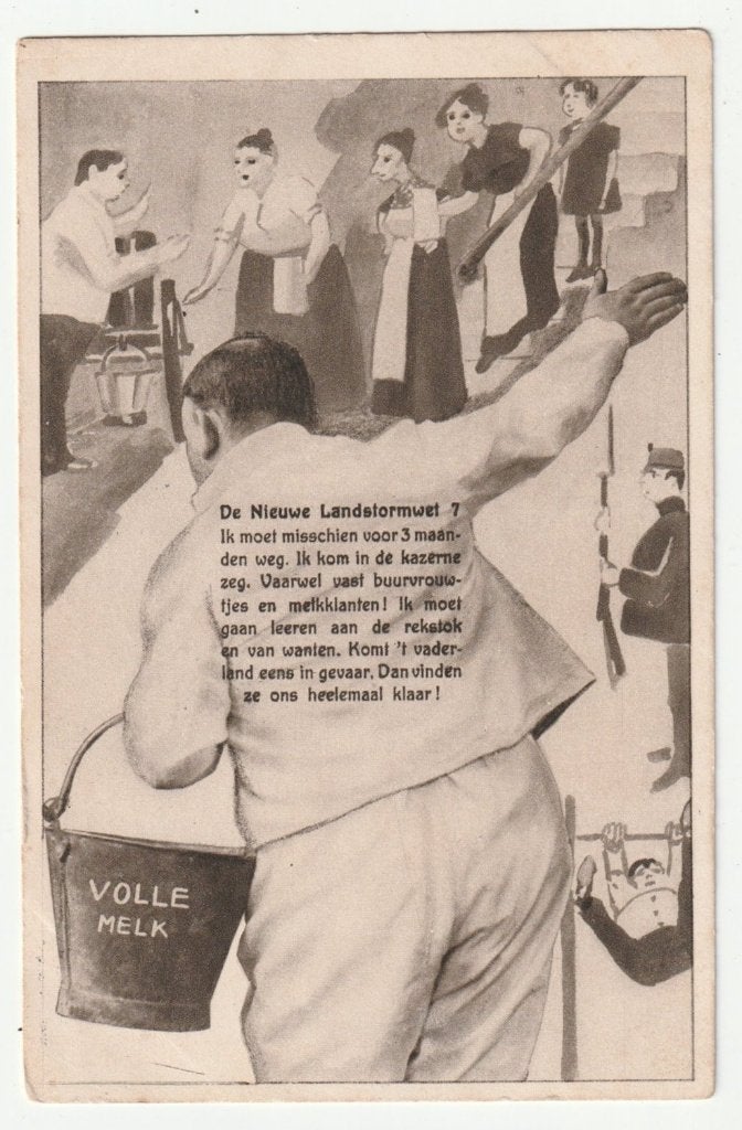 Landstorm landstormwet oude ansichtkaart 1915, Verzenden, Overige typen, Overige soorten, X