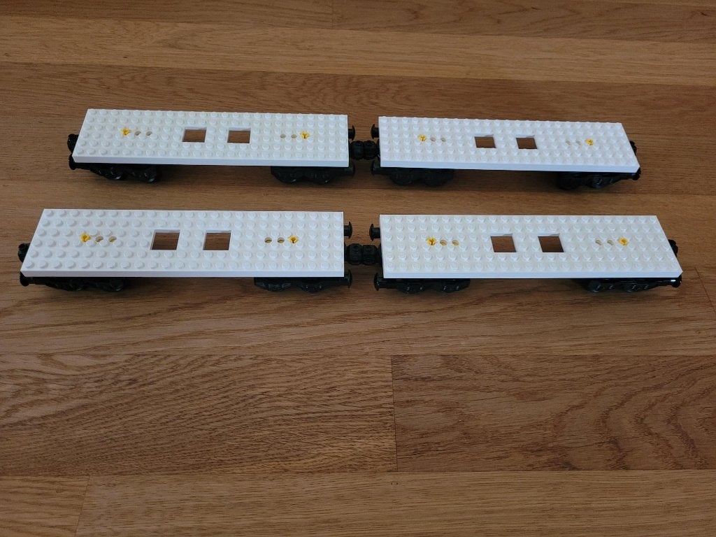 Partij T73=4x Lego trein wagons 6x24, Lego, Lego, Gebruikt, Lego