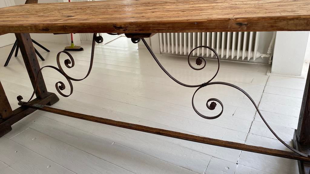 Antieke eettafel, Ophalen, Gebruikt, Eikenhout, 200 cm of meer