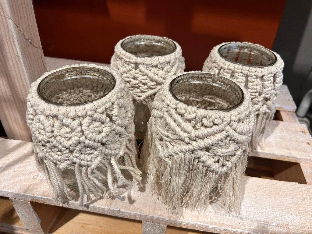 Potjes met Macramé, Ophalen of Verzenden, Zo goed als nieuw, Feestartikel, Verjaardag