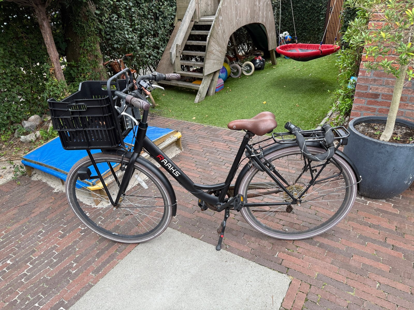 Damesfiets met voordrager en mand - Ideaal voor 150-180cm, Overige merken, Gebruikt, Velgrem, 47 tot 50 cm