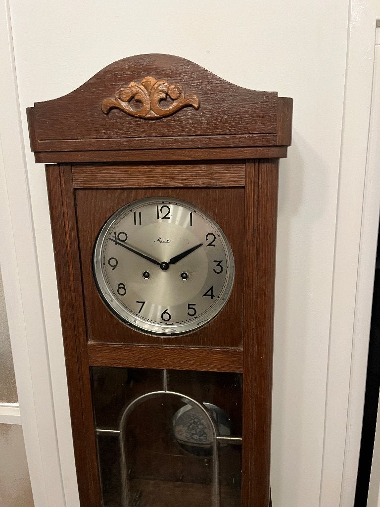 Antieke Slingerklok  Regulateur wandklok, Ophalen