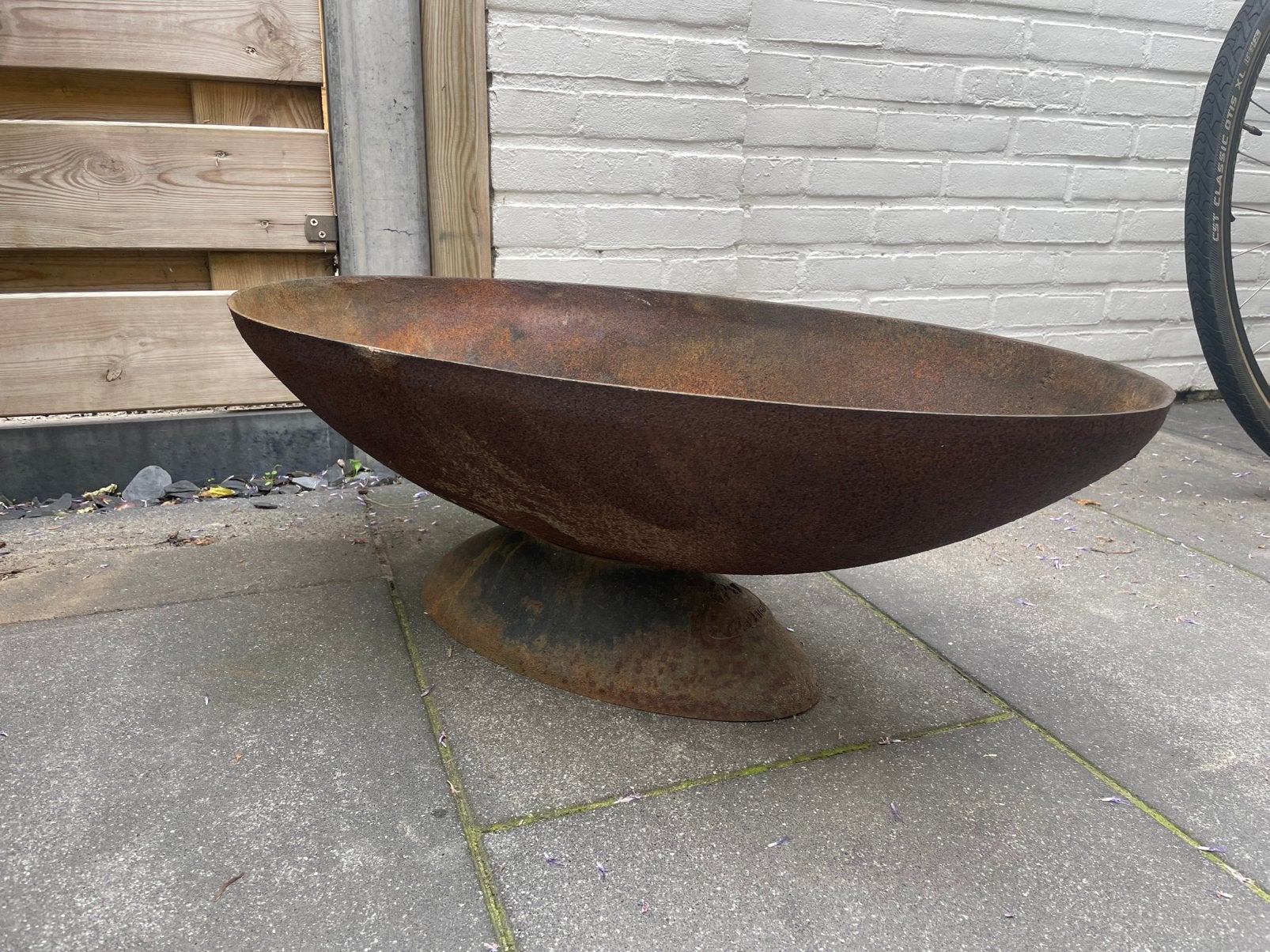 Cortenstaal vuurschaal, Tuin en Terras, Ophalen, Gebruikt