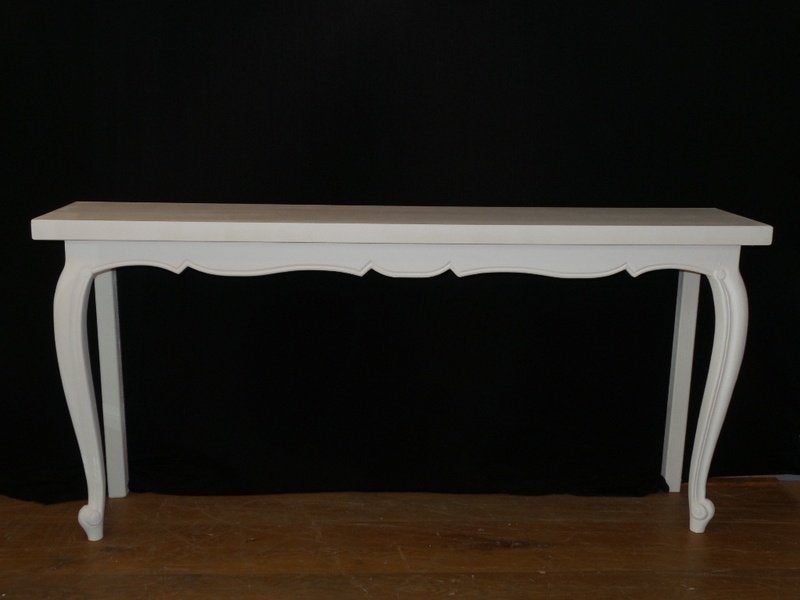 Queen ann side table gerestyled met krijtverf de kleur wit, Ophalen, Eikenhout, Zo goed als nieuw, 150 tot 200 cm