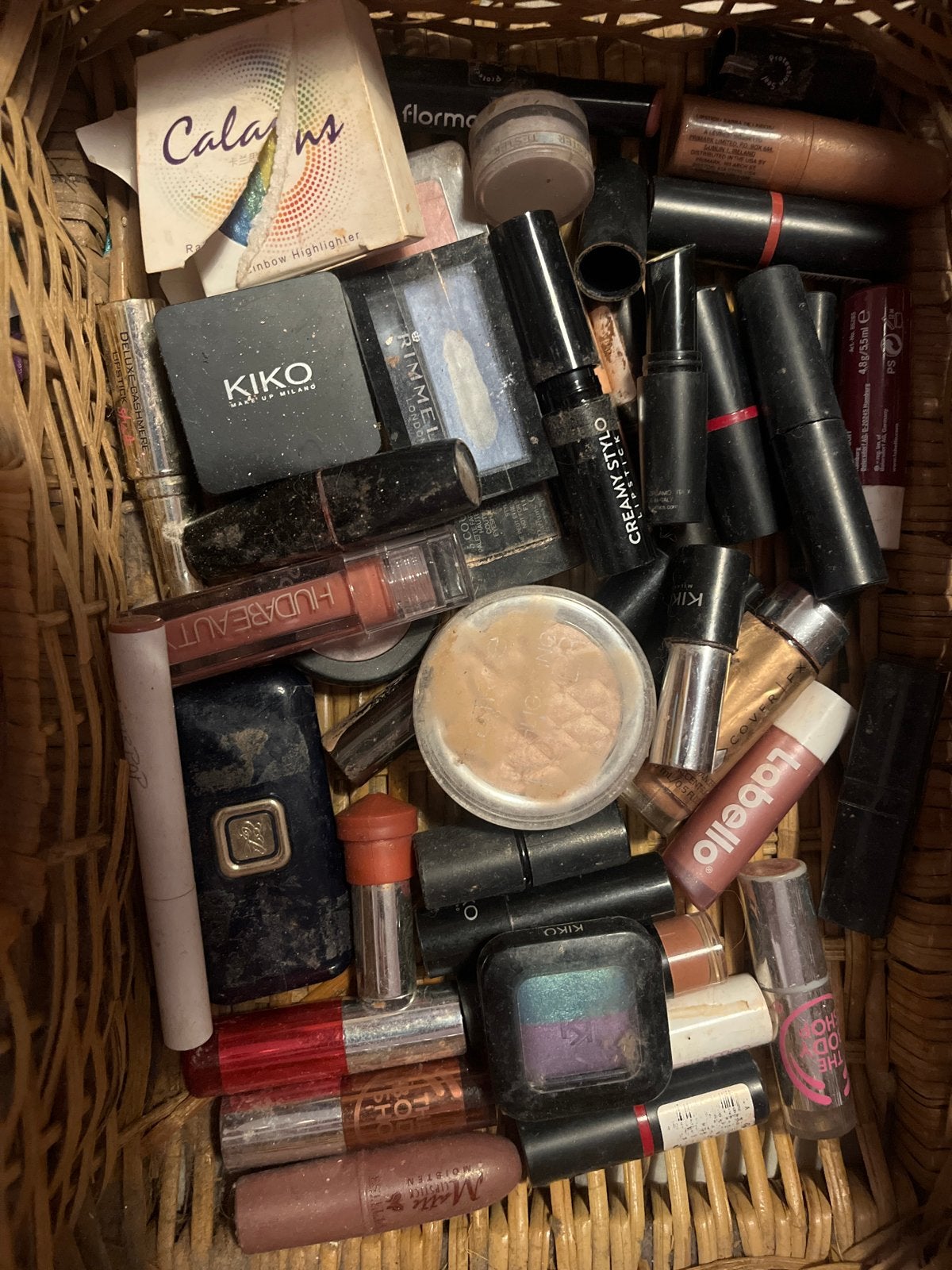 Grote make-up collectie: Kiko, Huda Beauty, Rimmel, Labello, Gebruikt, Overige kleuren, Make-up, Verzenden