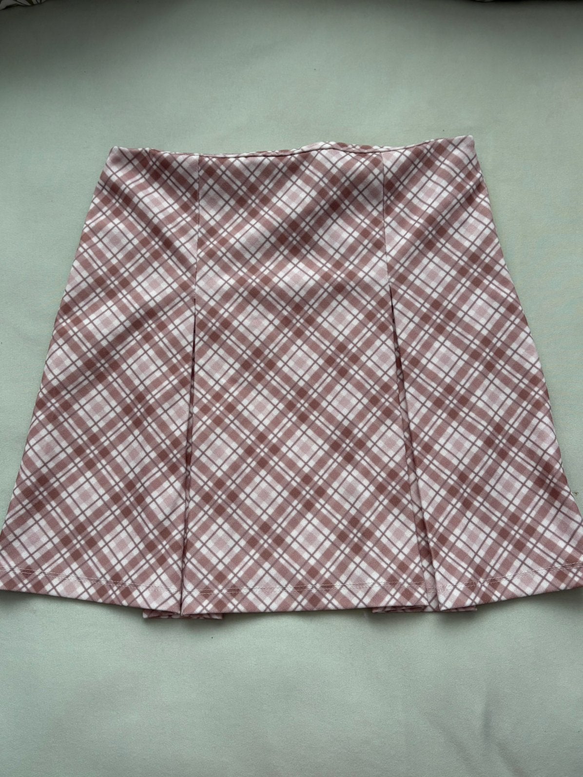 Checkered pattern miniskirt, Bruin, Nieuw, Ophalen of Verzenden, Maat 36 (S)