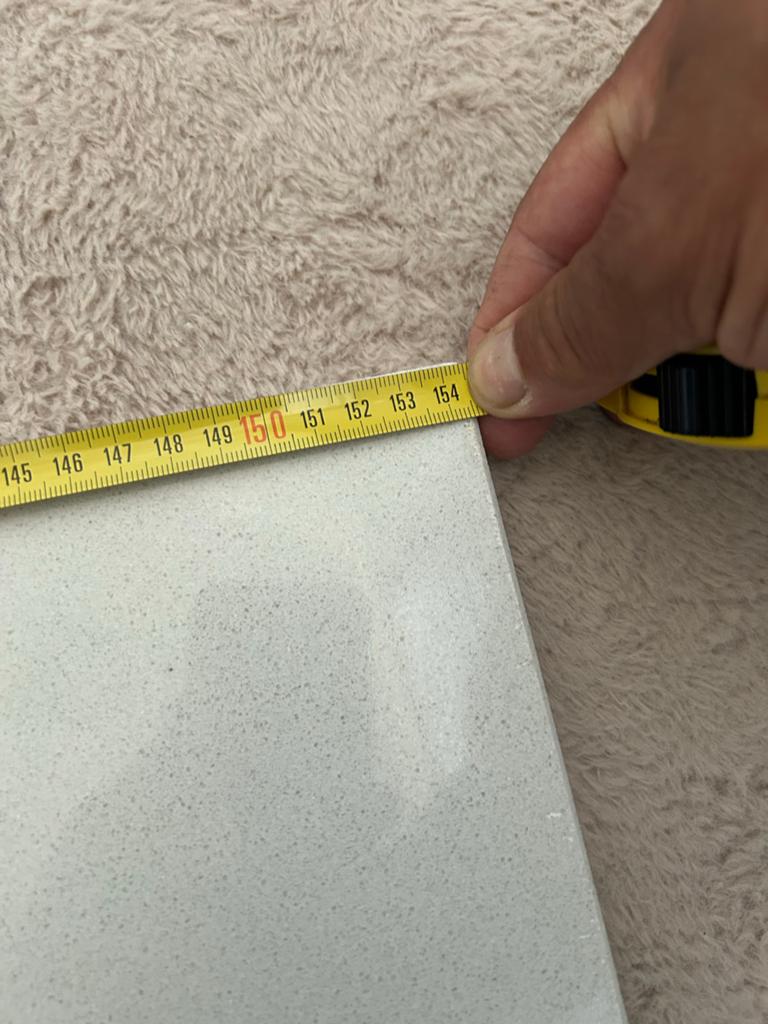Witte vensterbank van 153 cm breed en 18 diep, Gebruikt, Minder dan 80 cm, Overige typen, Ophalen of Verzenden