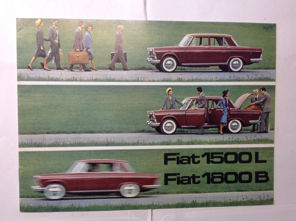 Fiat 1500 L en 1800 B folder NED 12 blz 1964, Ophalen of Verzenden, Nieuw, Overige merken