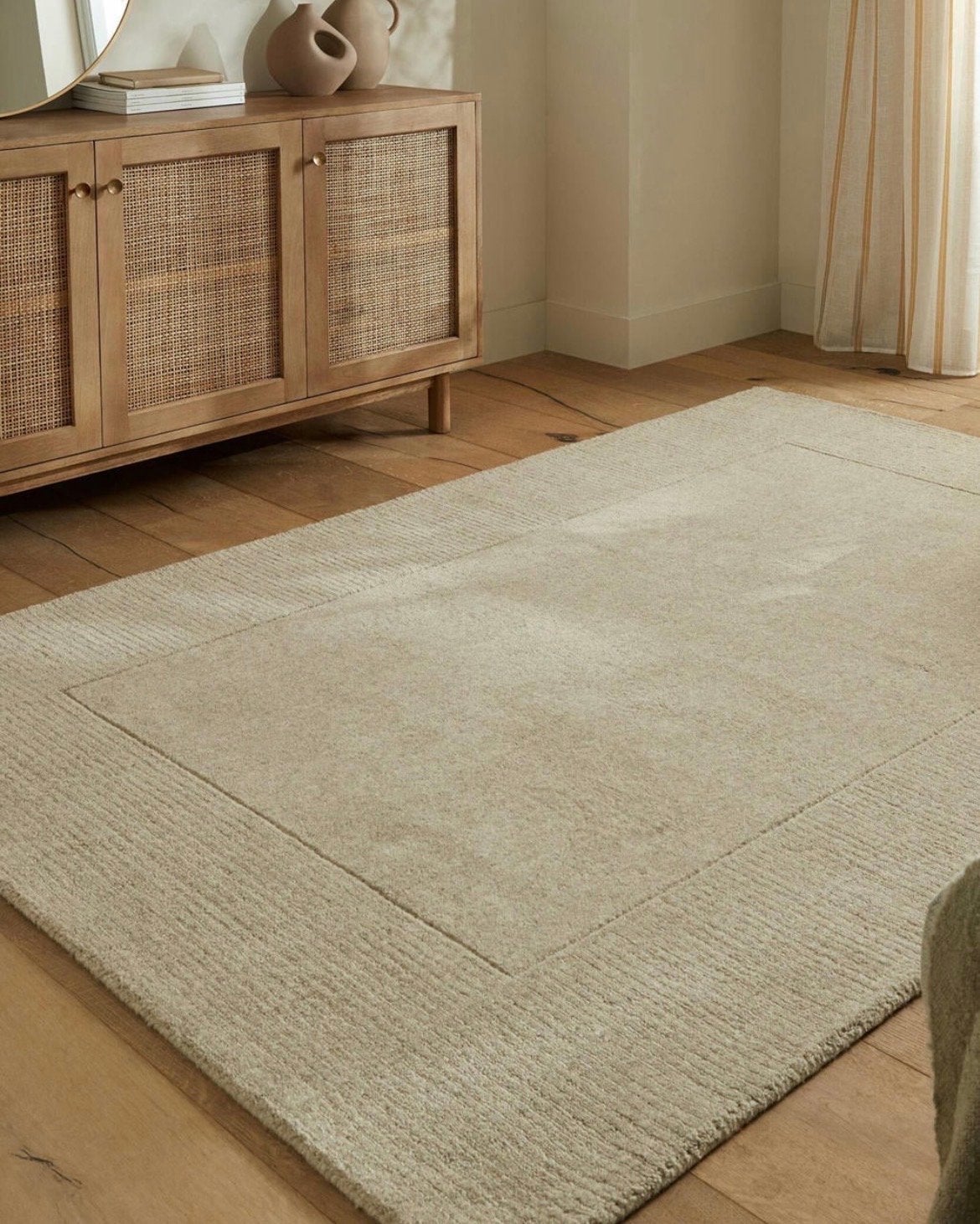 Nieuw Textured Wool Border vloerkleed, natural, 200x290cm, Ophalen, Beige, Nieuw, 200 cm of meer